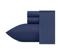 Nautica - Juego de sábanas tamaño Individual, Juego de Ropa de Cama de percal de algodón, vigorizante y Fresco, Ligero y Transpirable (Azul Marino, tamaño Individual)