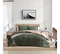 Nautica Ropa de Cama Reversible de microgamuza con Fundas a Juego, decoración Casual del hogar, poliéster, Verde Beckett, tamaño King