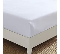 Nautica - Sábana Bajera tamaño King, Ropa de Cama de percal de algodón, decoración Casual para el hogar (Blanco sólido, King)