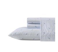 Nautica - Sábanas Individuales, Juego de Ropa de Cama de percal de algodón, decoración Casual para el hogar (Rayas de Barco, Azul pálido, Individual)
