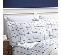 Nautica - Sábanas individuales XL, juego de ropa de cama de algodón percal, fresco, totalmente elástico, ideal para dormitorio esencial, tamaño individual, azul