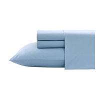 Nautica - Sábanas Individuales XL, Juego de Ropa de Cama de percal de algodón, decoración Casual para el hogar (Azul Claro sólido, Individual XL)