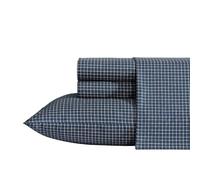 Nautica - Sábanas King, Juego de Ropa de Cama de percal de algodón, decoración del hogar a Cuadros, Certificado Oeko-Tex (Reece Plaid Navy, King)