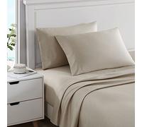 Nautica - Sábanas King, Ropa de Cama de satén de algodón, 400 Hilos, Suave como la Seda y Resistente a Las Arrugas (Beige Regatta, King)
