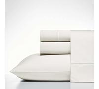 Nautica - Sábanas Queen, Ropa de Cama de satén de algodón, 400 Hilos, Suave y Resistente a Las Arrugas (Regatta White, Queen)