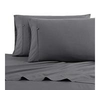Nautica Solid Collection - Juego de Cama de 4 Piezas, 100% algodón, crujiente y Transpirable, de fácil Cuidado, para Cama Extragrande, Color Gris