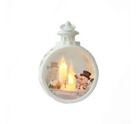 Navideño LED 23cm para decoración Interior Exterior Navideño(White Snowman) | LED cálida, ambiente festivo, seguro sin fuego, para ideal salón comedor, para decoración navidad