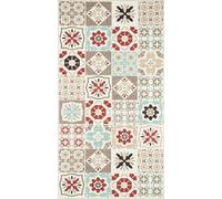 Nazar - Alfombra Rectangular con diseño de Azulejos de Cemento, 80 x 150 cm, Multicolor