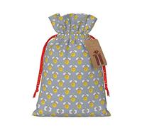 Nazhpo Bolsas de regalo de Navidad con diseño de cabeza de león de león para niños, bolsas de regalo con cordón, bolsa de almacenamiento de caramelos, reutilizable para fiestas