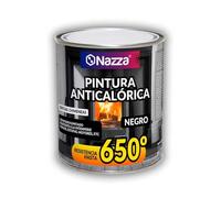 Nazza Pintura Anticalórica Negra Mate - Pintura Alta Temperatura (Hasta 650ºC) - Pintura especial para Estufas, Pinzas Freno, Chimeneas, Hornos, Barbacoas o Motor - Formato 750ml