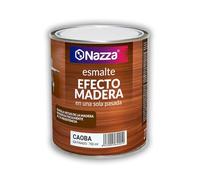 Nazza Pintura Efecto Madera para superficies metálicas, minerales o de madera - Simula las vetas naturales en una sola pasada - Disponible en Nogal, Cerezo y Caoba - Formato 750ml (Nogal)