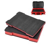 NBEADS Juego de 2 insertos de espuma de 2 tamaños, bloque de embalaje acolchado de espuma para caja de herramientas, armario, cajón, almacenamiento, manualidades, color negro
