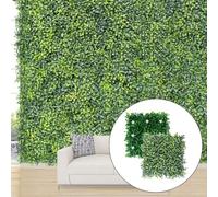 NbgrvB 5 paneles verdes para plantas de pared de 25 x 25 cm, seto artificial de plástico para decoración interior y exterior, juego de alfombrillas falsas personalizables para hojas