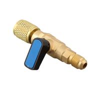 NbgrvB Adaptador de válvula de bola de latón SAE de 1/4 pulgadas para HVAC para A/, diseño de apagado recto para R134a R22 R12 R410a, extracción rápida de bobina