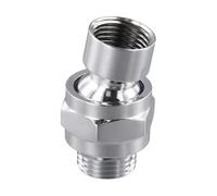 NbgrvB Conector giratorio de latón para cabezal de ducha, adaptador G1/2 rótula para accesorios de baño de ángulo ajustable, plata y plata