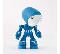 NbgrvB Creative Robot - Lámpara de mesa inalámbrica LED con brazos posables, decoración de escritorio amigable con los ojos para dormitorio de niños, ABS, portátil, color azul claro