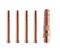 NbgrvB Juego de 5 pinzas TIG de 2,4 mm para la serie WP17 18 26, 4 pinzas 10N24 más 1 cuerpo 10N32, cobre rojo para antorchas de soldadura Lincoln PTA y PTW