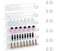 NbgrvB Juego de 6 organizadores de esmalte de uñas acrílico transparente, estante de almacenamiento de cosméticos de 15 pulgadas para botellas de maquillaje y accesorios de belleza