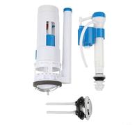 NbgrvB Kit de cisterna de inodoro integrado para válvula de llenado de doble descarga y sistema de botón, fácil de instalar, ahorro de agua para reemplazo, color blanco