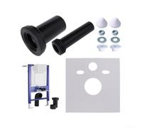 NbgrvB Kit de conector de inodoro montado en la pared de 90 mm PE | Compatible con modelos Geberit, conexión de sartén de 90 mm, incluye insonorización, ideal para nuevas configuraciones o