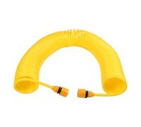 NbgrvB Manguera de jardín en espiral de 15 m/25 m, ligera, de EVA, retráctil, con accesorios de latón, para jardinería y lavado de coches, color amarillo, 20 metros