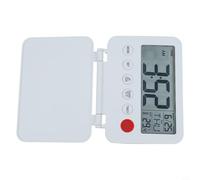 NbgrvB Mini reloj despertador digital de viaje, pantalla LCD con calendario, temperatura, modo de fin de semana, interruptor de 12/24 horas, reloj de escritorio ligero (blanco)