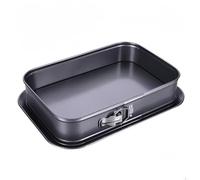 NbgrvB Molde rectangular extraíble para tartas, 39,5 x 28 x 8 cm, acero al carbono, apto para lavavajillas, bandeja para hornear para mousse de tiramisú, pizza, color negro