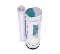 NbgrvB Válvula de descarga doble de plástico ABS para tanque de inodoro dividido, repuesto de solapa de ahorro de agua con regulador ajustable, color blanco