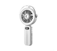 NbgrvB Ventilador de niebla portátil Plástico 6000mAh Larga vida (blanco) | Flujo de aire de 4 velocidades, refrigeración instantánea por niebla, batería de 6000 mAh, modo de mano o de escritorio