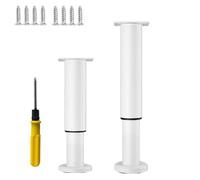 NCRGB 2PCS Patas Pies Ajustables Pata de MeAjustable,Regulables con 16 Kit Destornillador y Tornillos,para Armarios Mesillas de Noche Camas Escritorios Cómoda Estantería (Blanco, 18-33 cm)