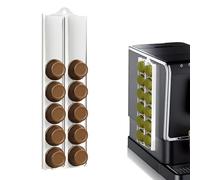 Nearockle Soporte de cápsulas de tamaño ajustable compatible con Nespresso Nespresso Vertuo Dolce Gusto Tassimo, cápsulas autoadhesivas, almacenamiento de cápsulas de café (blanco, 2 unidades)