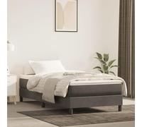 Nebuln Colchón de muelles ensacados de color gris oscuro, 120 x 190 x 20 cm, funda de terciopelo con muelles ensacados y núcleo de espuma para dormitorio, cama de invitados, cama individual y somier