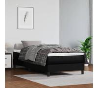 Nebuln Colchón de muelles ensacados medianos 120 x 190 x 20 cm negro con funda de piel sintética, compatible para cama doble, individual y somier, ideal para dormitorio, habitación de invitados y