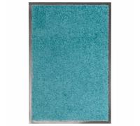 Nebuln Felpudo lavable cian 40 x 60 cm antideslizante con 9 mm de altura, felpudo atrapa la suciedad para interior y exterior, felpudo para puerta y entrada, ideal como rascador de zapatos para
