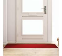 Nebuln Felpudo rojo y negro, 60 x 180 cm, rectangular, 100% poliamida, para interior y exterior, felpudo para entrada de puerta, felpudo para pasillo, terraza