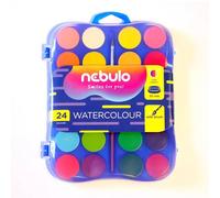 Nebulo: Juego de acuarelas con pincel - 30 mm, 24 colores