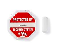 Nedis Alarma Ultrafina para Puerta de Ventana, Sensor de Contacto magnético, Interruptor de Encendido/Apagado, botón de Prueba de batería, duración de la batería de 1 año, Montaje Adhesivo, Blanco