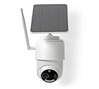 NEDIS Cámara WiFi PTZ Exterior Full HD 1080P Independiente con Panel Solar de visión Nocturna y Sensor de Movimiento