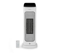 Nedis HTFA20WTW | Calefactor cerámico PTC inteligente | Wi-Fi | 2000 W | 2 niveles de calor | Oscilación | Pantalla digital 10-49 °C | Control por app | Blanco