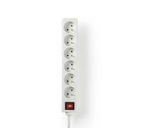 Nedis, Regleta de 6 vías 3680W 16A 1,5m Tipo E con botón de encendido/apagado