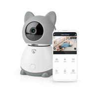 NEDIS Smartlife - Cámara Interior | Wi-Fi | Full HD 1080p | Pan Tilt | Cloud/MicroSD (no incluida) | con Sensor de Movimiento | Visión Nocturna | AndroidT/iOS | Gris/Blanco