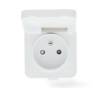 Enchufe inteligente Nedis SmartLife Wi-Fi | IP44 | Medidor de potencia | 3680 W | Francia / Tipo E (CEE 7/6) | 0 - 55 °C | Android™ / IOS | Gris / Blanco | 1 pieza