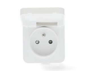 Nedis SmartLife - Enchufe inteligente (Wi-Fi, IP44, medidor de potencia, 3680 W, tipo E, CEE 7/6), 0-55 °C, Android/iOS, 1 unidad, color gris/blanco