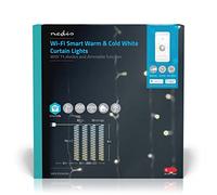 NEDIS SmartLife - LED decorativo - Cortina - Blanco cálido a frío - 200 LED - Exterior - Patrones de movimiento - 10 x 3 m - Android/IOS