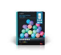 Nedis Guirnalda LED SmartLife WIFILP03C20 - RGB 20 LED 10 m, interior y exterior, Negro, Android/iOS
