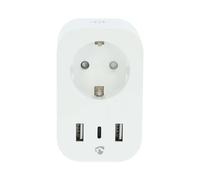 Nedis SmartLife Smart Stecker Wi-Fi | Leistungsmesser | 3680 W | Type F (CEE 7/7) / 1x USB-C™ / 2X USB | 0-55 °C |