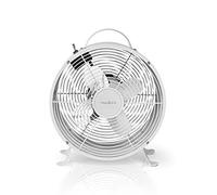 NEDIS Ventilador de mesa retro, diámetro de 25 cm, 2 velocidades, estructura de metal, aspecto retro, asa de transporte, cable de 1,5 m, color turquesa y blanco