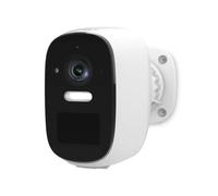 Nedis WIFICBO32WT | Cámara Exterior Wi-Fi SmartLife | 4MP Quad HD 1440p | Batería hasta 10 Meses | Visión Nocturna con Foco | IP66 Resistente al Agua | Detección Movimiento | Blanca