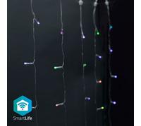Nedis WIFILXC01C180, Guirnalda decorativa ligera, blanca y negra, con 180 bombillas LED, 5,82 W
