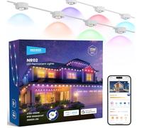 NEEWER Guirnalda Exterior Permanente 48ft RGB IC Blanco Frío Cálido Control App,30 Luces LED IP65 Impermeable 50+ Escenas Decoración Navidad Compatible Alexa ，NR02